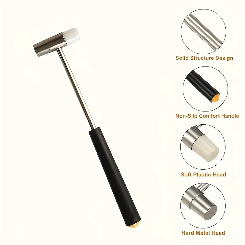 Mini Dual-Head Versatile Metal Jewelry Hammer for Watch Repair Leatherwork & Jewelry Making Ideal for Precision Craft Tool
