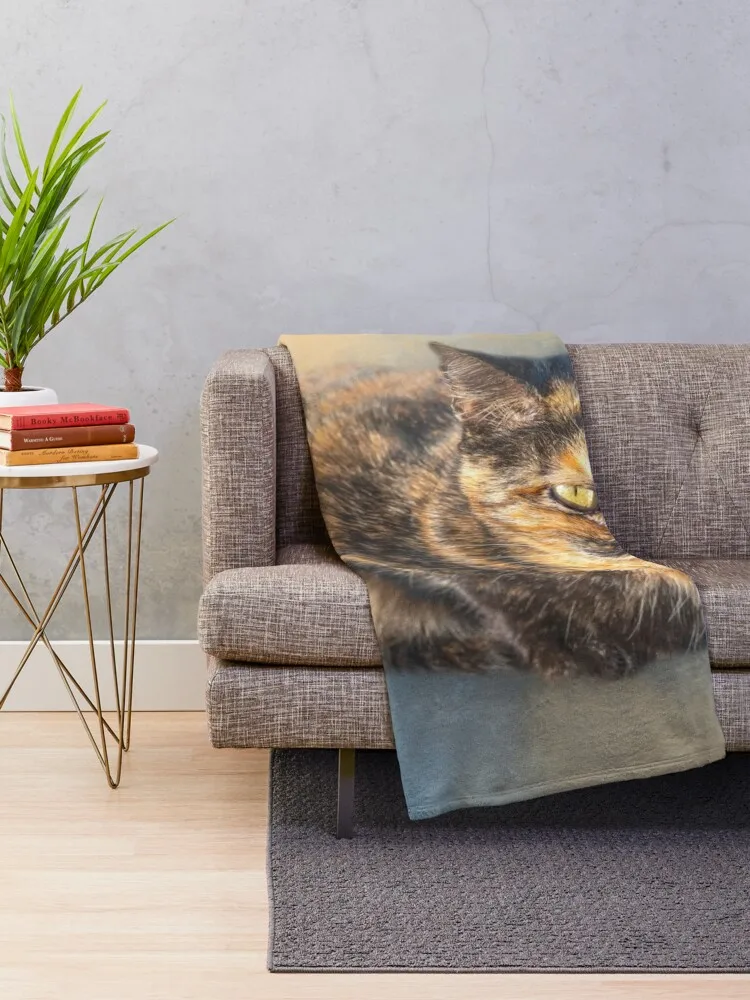 Tortie Cat 02 Throw Blanket Luxury Brand Furry Blankets