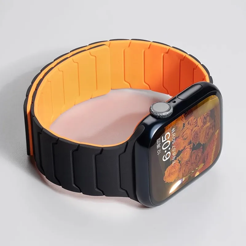 حزام سيليكون مغناطيسي لساعة أبل الترا 2 49 مللي متر 45 مللي متر 41 مللي متر سوار لسلسلة Iwatch 9 8 7 6 SE 5 4 38 42 مللي متر 44 مللي متر 40 مللي متر
