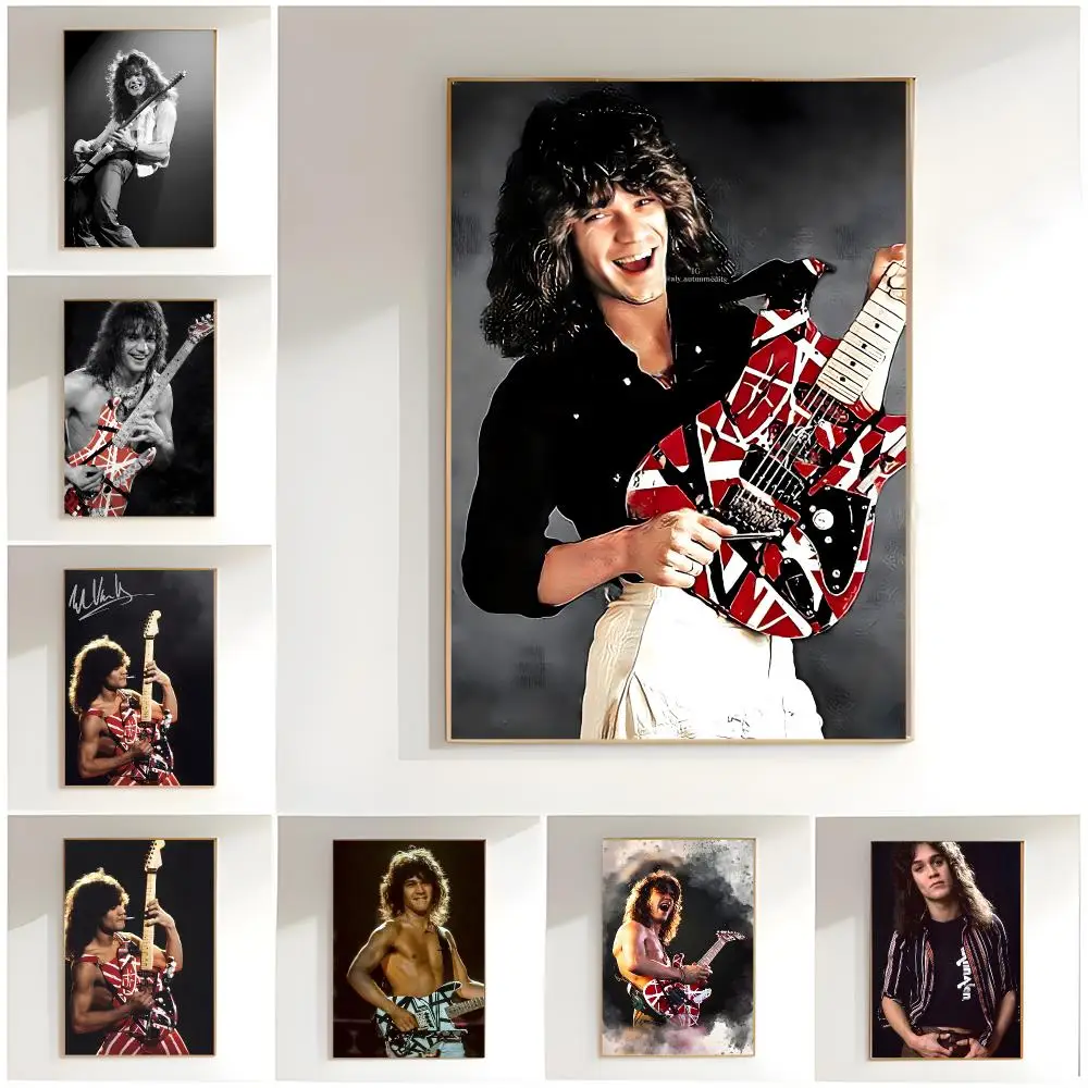 rock musician e-eddie van halen Poster Classic Wall Art  Home Decor  Peel and Stick Unframed