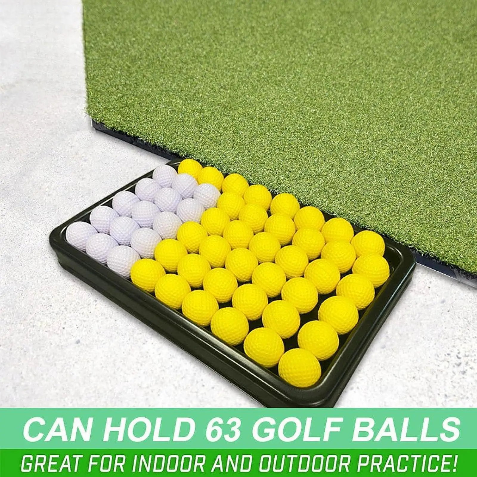

Golf Ball Tray Holder Box Black Supplies Golf Ball Container for Outdoor Sports Chipping Most Hitting Mats Indoor Golf Swing
