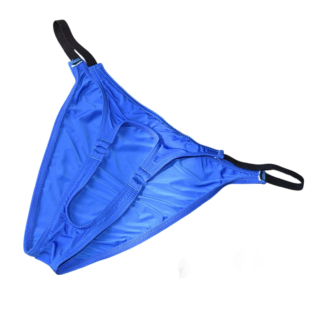 Femboy No Cover Mens Open Underwar Hollow Out Briefs Ice Silk Low Waist Extreme Men's Panties Elastic Underpants Sexy Lingerie