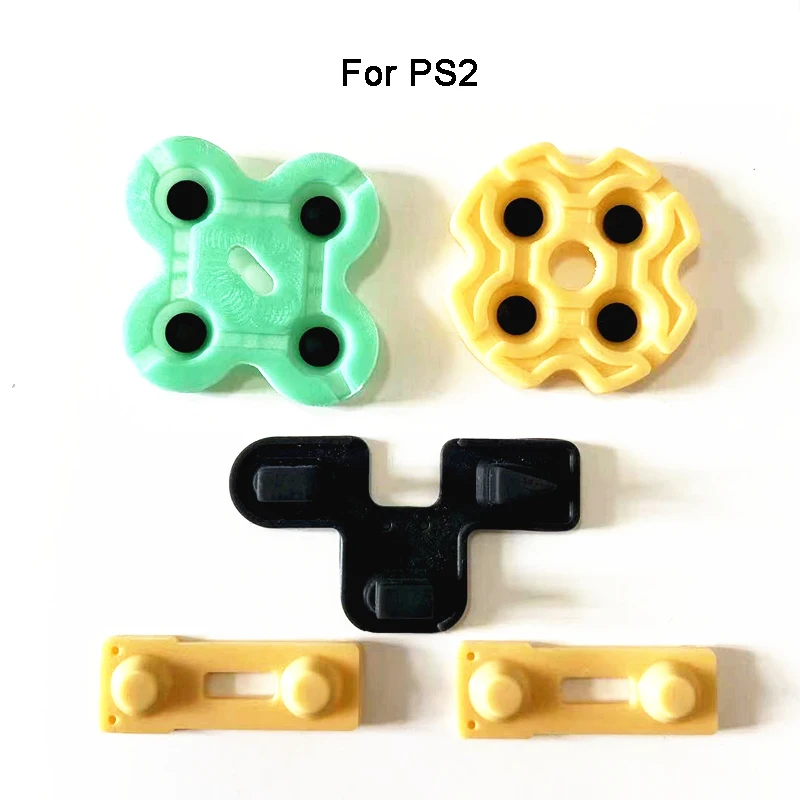 Yuxi แผ่นยางสำหรับ PS2, 1ชุดสำหรับเปลี่ยนปุ่มกาวนำไฟฟ้า