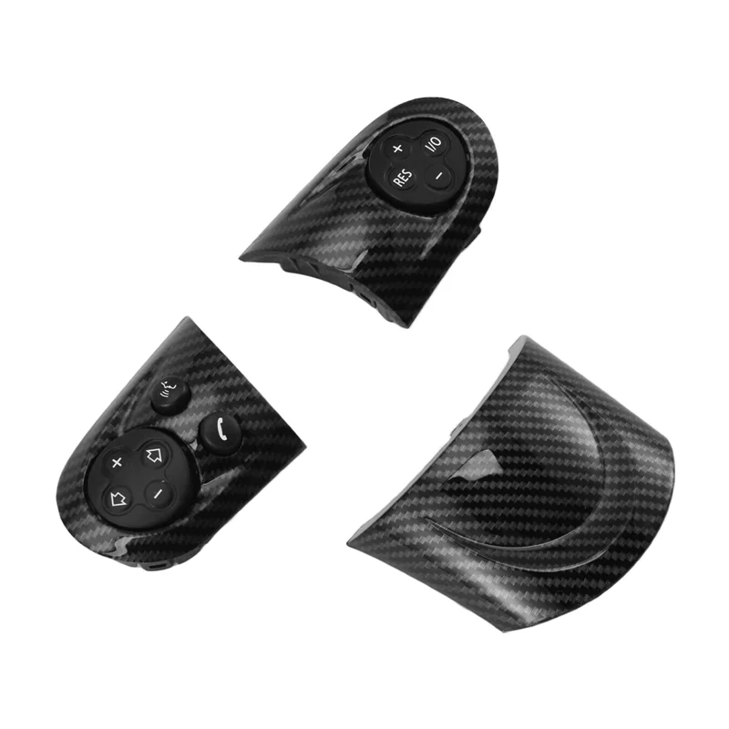 

ABXN-Car Multifunction Steering Wheel Switch Button Trim Cap In Carbon Fiber Style For MINI Cooper R55 R56 R57 R58 R59 R60 R61