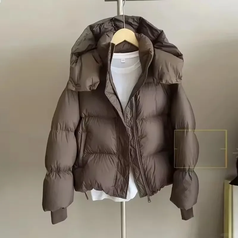 

2025 New Winter Puffer Jacket Women Fashion Hooded Down Cotton Overcoat Female Loose Casual Warm Parkas Outerwear