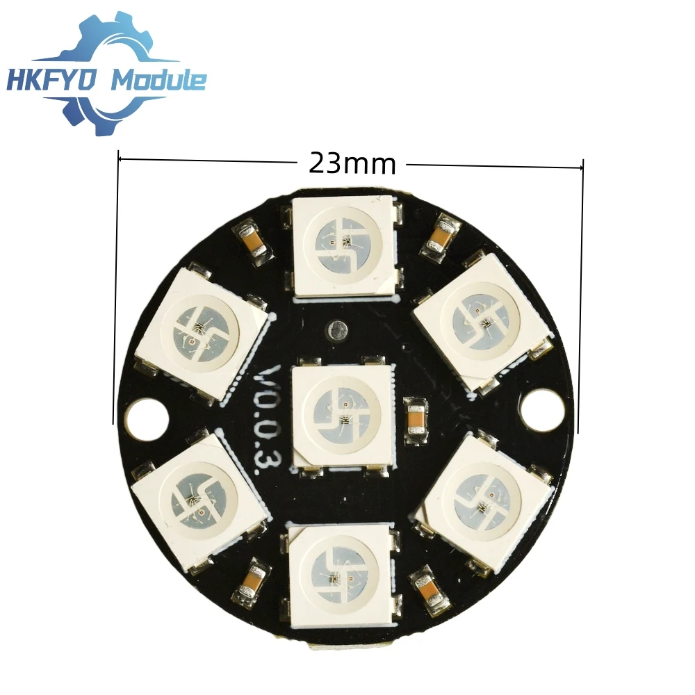 WS2812 حلقة LED RGB 7 بت، 5050 وحدة دائرة إضاءة كاملة الألوان قابلة للبرمجة لمشروع الإضاءة Arduino DIY