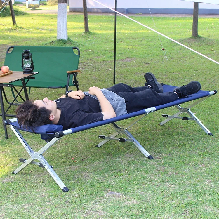 YTYIN YTYIN Portable Oem Aluminum Outdoor Oxford Sports Uniuersal Folding Sleeping Camp Cot Camping Bed Ultralight