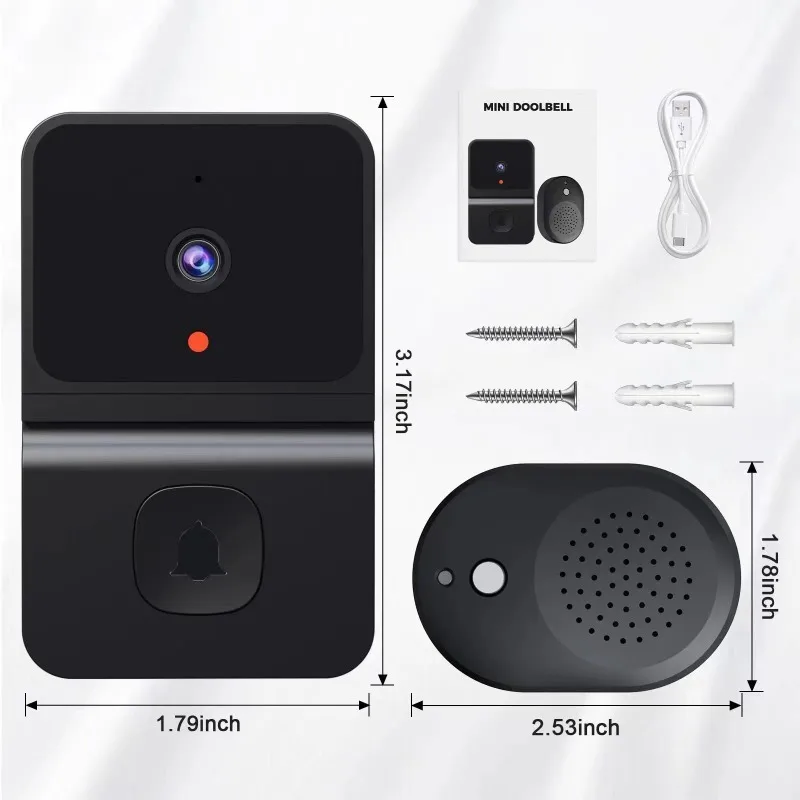 Smart doorbell low power consumption wireless video doorbell intercom mobile phone monitoring wifi door