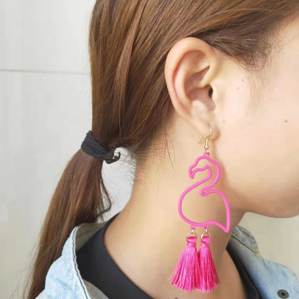 

Flamingo Earrings Party Decor Eardrop Casual Jewelry Design Accessories Women's