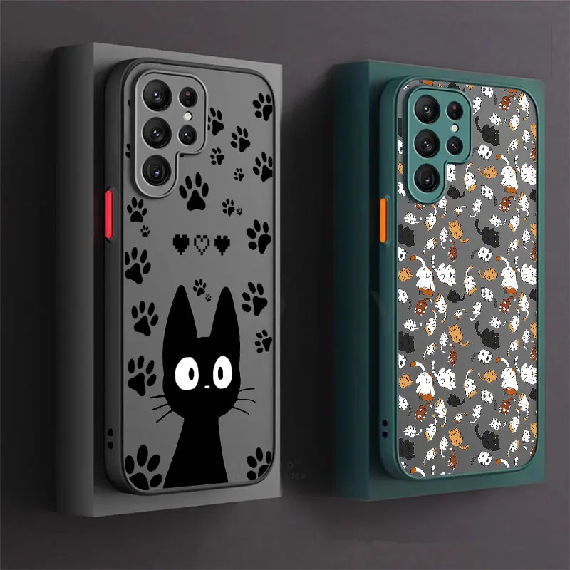 

Cute Cartoon Cat Animal Phone Case For Samsung Galaxy S24 Case S23 Ultra S22 S21 S20 FE S10 Plus Samsung S24 Note 20 Ultra Cover