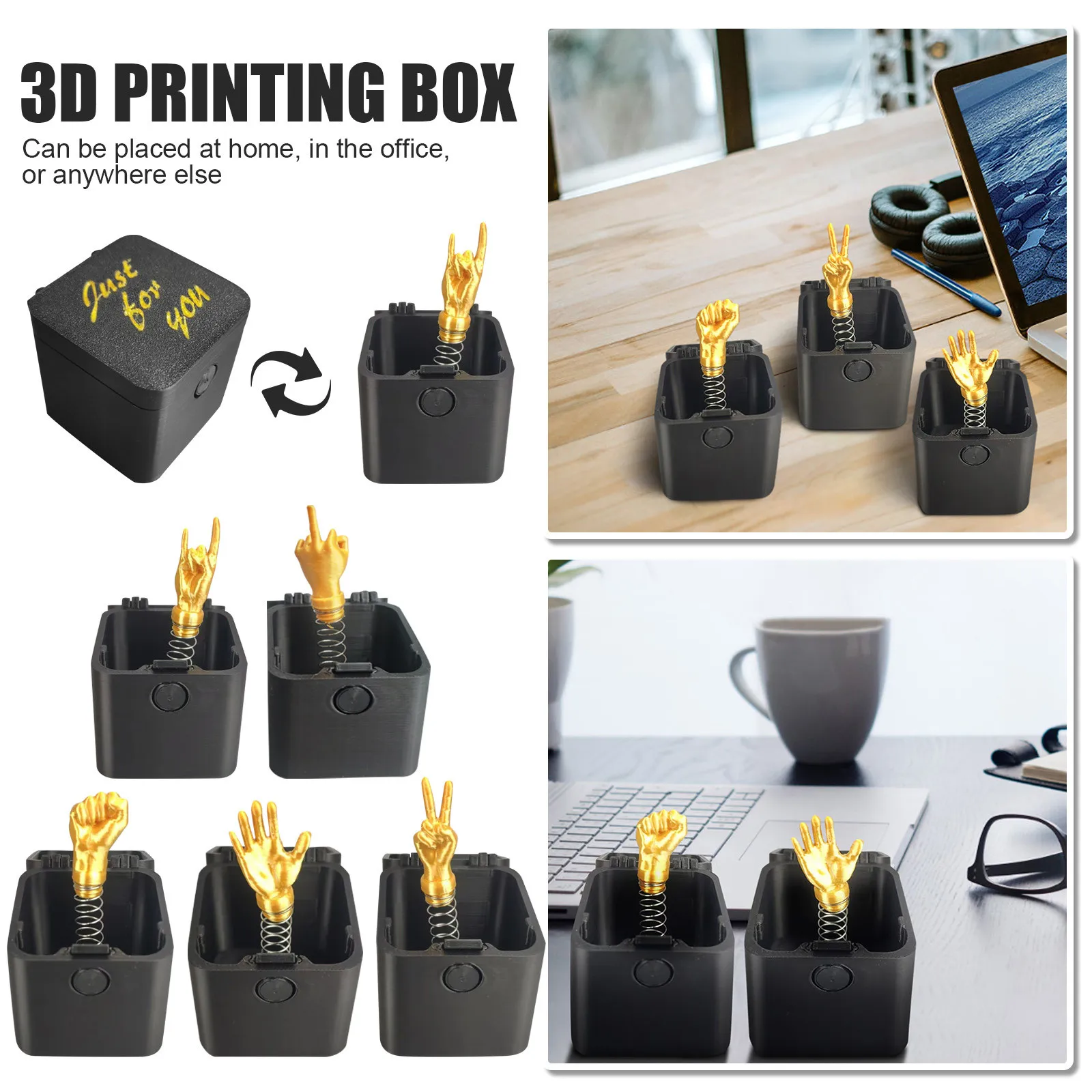 3d Printed Funny Gift Box Toys Surprise Blind Boxes Prank Props Popping Fingers Buckle Engraved Boxes Prank Middle Fingers Toys