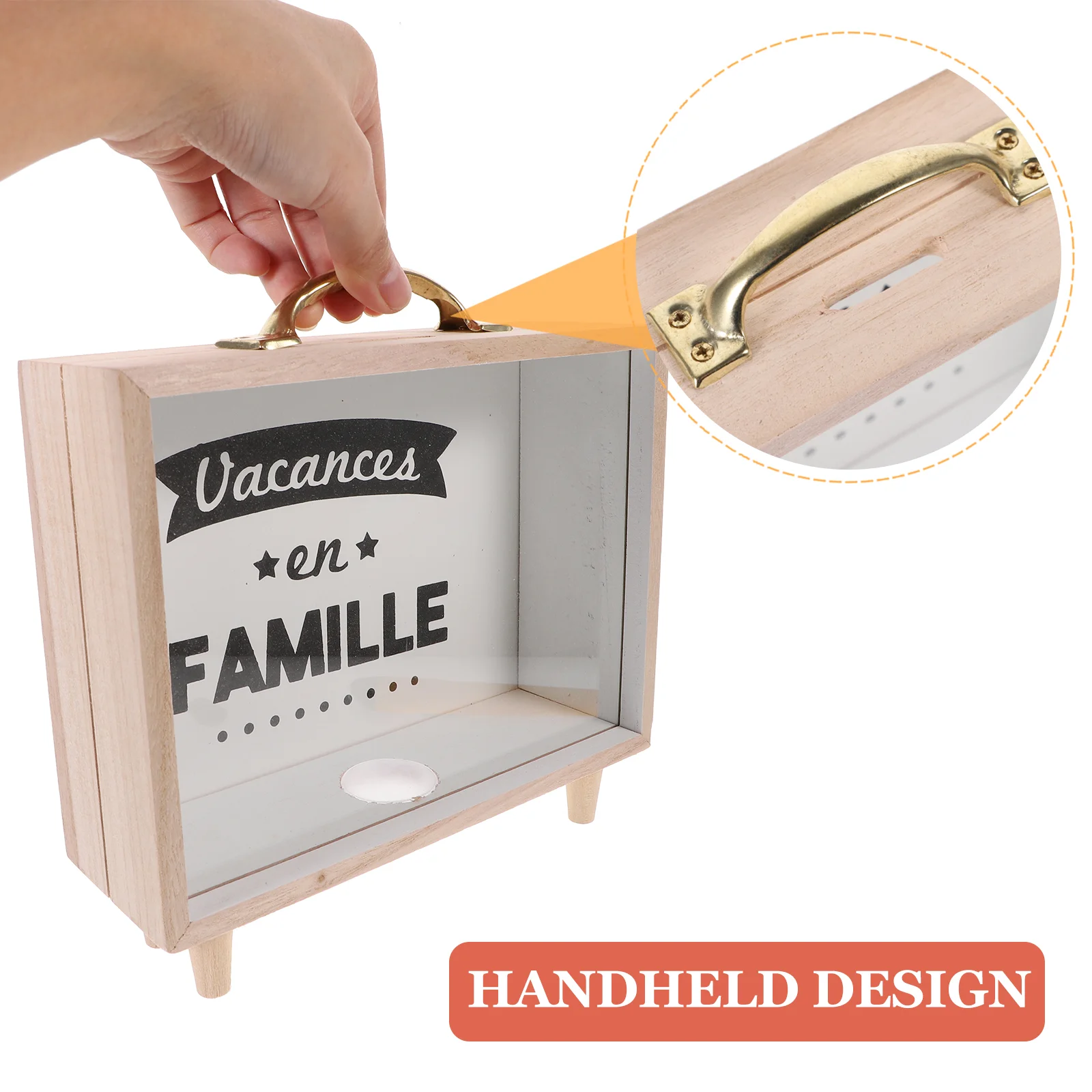 صندوق نقود خشبي للأطفال ، بنك أصبع للأولاد ، حامل نقود ، لعبة عد ، بنوك كبيرة ، ديكور منزلي ، هدية #2