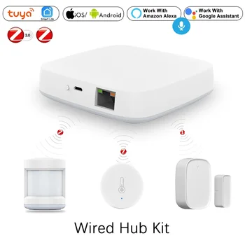 Zigbee Smart Gateway Hub Home Automation Scene Security Alarm Kit PIR Door and Window Temperature and Humidity Sensor Monitor Smart Life