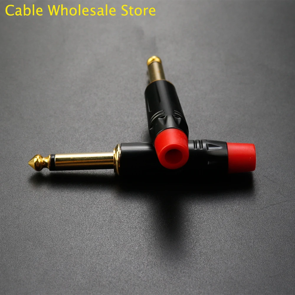 1Pcs 6.35 Audio Plug 2/3 Mono Stereo Jack 6.5MM Gold-Plated Microphone Cable Power Amplifier Guitar And Other Instruments Plugs