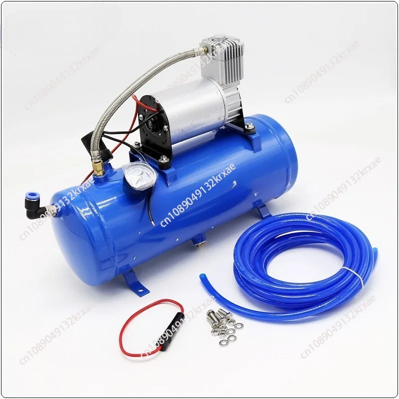 Useful 120PSI-150PSI 12V Air Tyre Inflator Pump Compressor with 6L Tank for Truck RV Train Air Horn 500cm/16.4ft Hose - view 2
