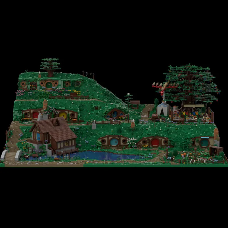 22989pcs MOC Hobbit Lord Rings Hobbiton Bundle ALL sections Model toy Building blocks Architecture Christmas gifts creative DIY view 2
