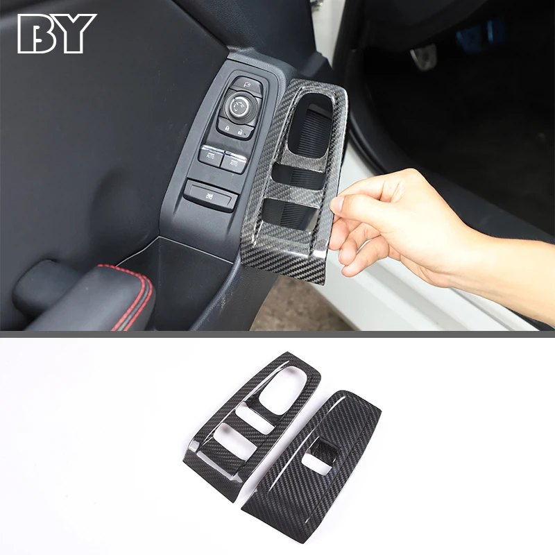 

For Toyota 86/Subaru BRZ 2022 Real Carbon Fiber Style Car Glass Lift Switch Panel Decorative Frame Sticker Auto Accessories LHD