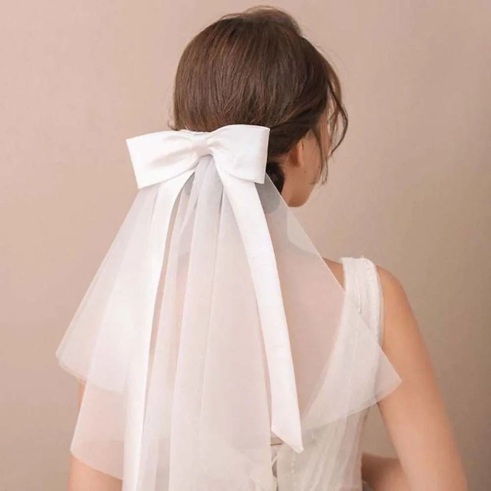 elegante-xale-longo-cetim-arco-veu-romantico-unica-camada-noiva-branco-chapelaria-artesanal-macio-tule-nupcial-casamento