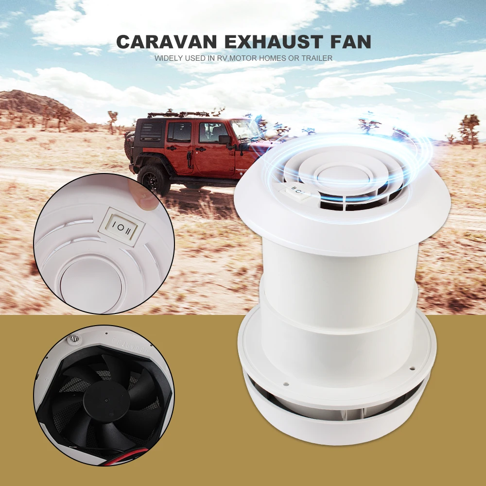 

12V Car Silent Fan Ventilation Exhaust Fans Camper Accessories Car Styling For Rv Trailer Caravan Side Air Outlet Strong Wind