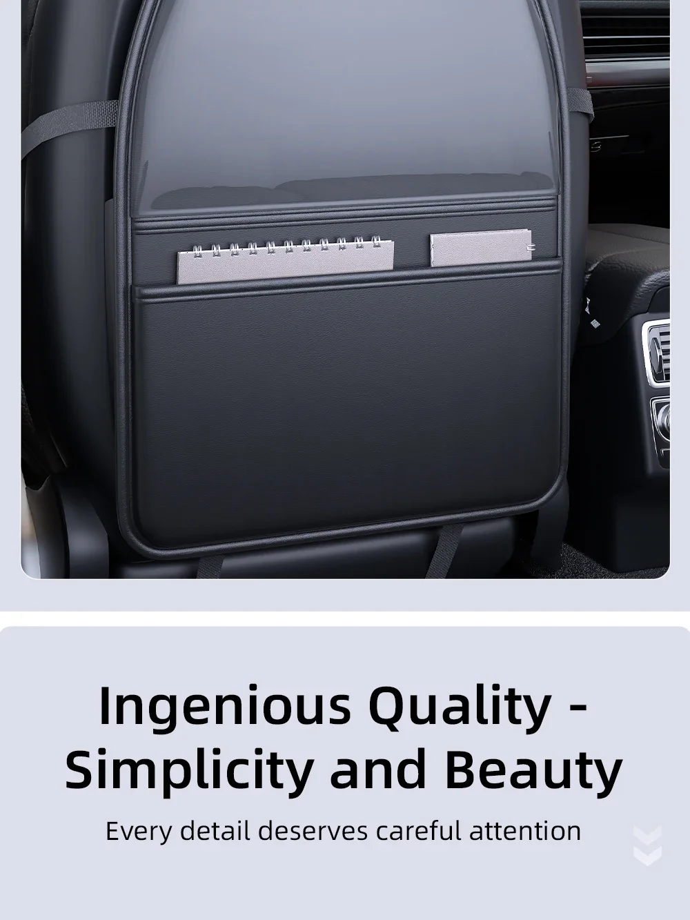 Autositz-Kick-Proof-Pad mit Taschen, PU-Leder, Schutzabdeckung für die Rückenlehne des Autositzes, multifunktionaler Tablet-Halter für Kinder – Detail 16