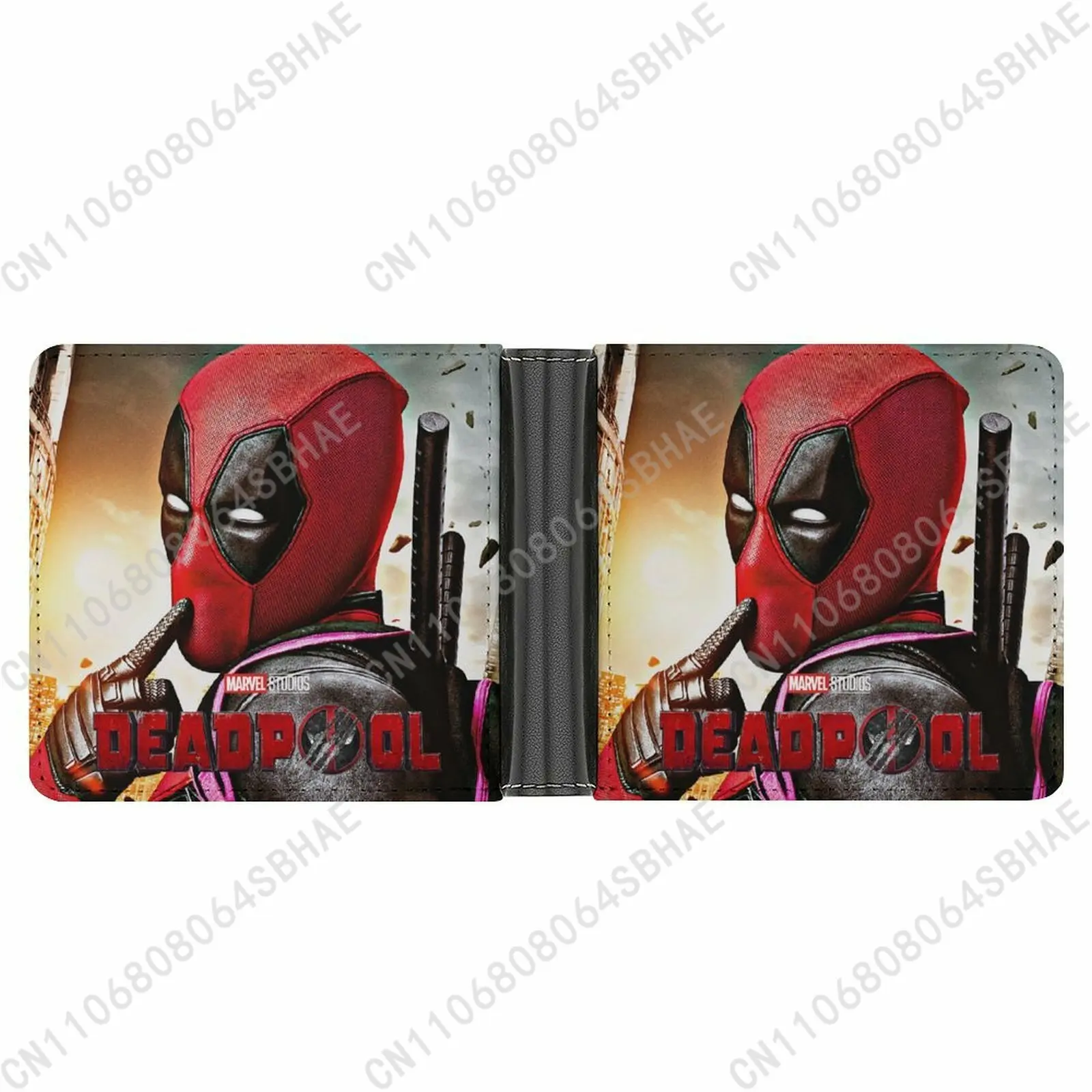 

Marvel Deadpool Trendy Leather Wallet Teenage Male Woman Personalized Slim Credit Card Holder Small Purse Daily Use Cosplay
