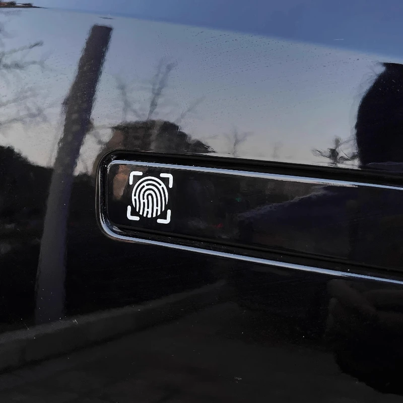 

4PCS/SET Fingerprint Recognition Sticker Set, Multicolor Waterproof Vinyl Decal for Car Door Handle
