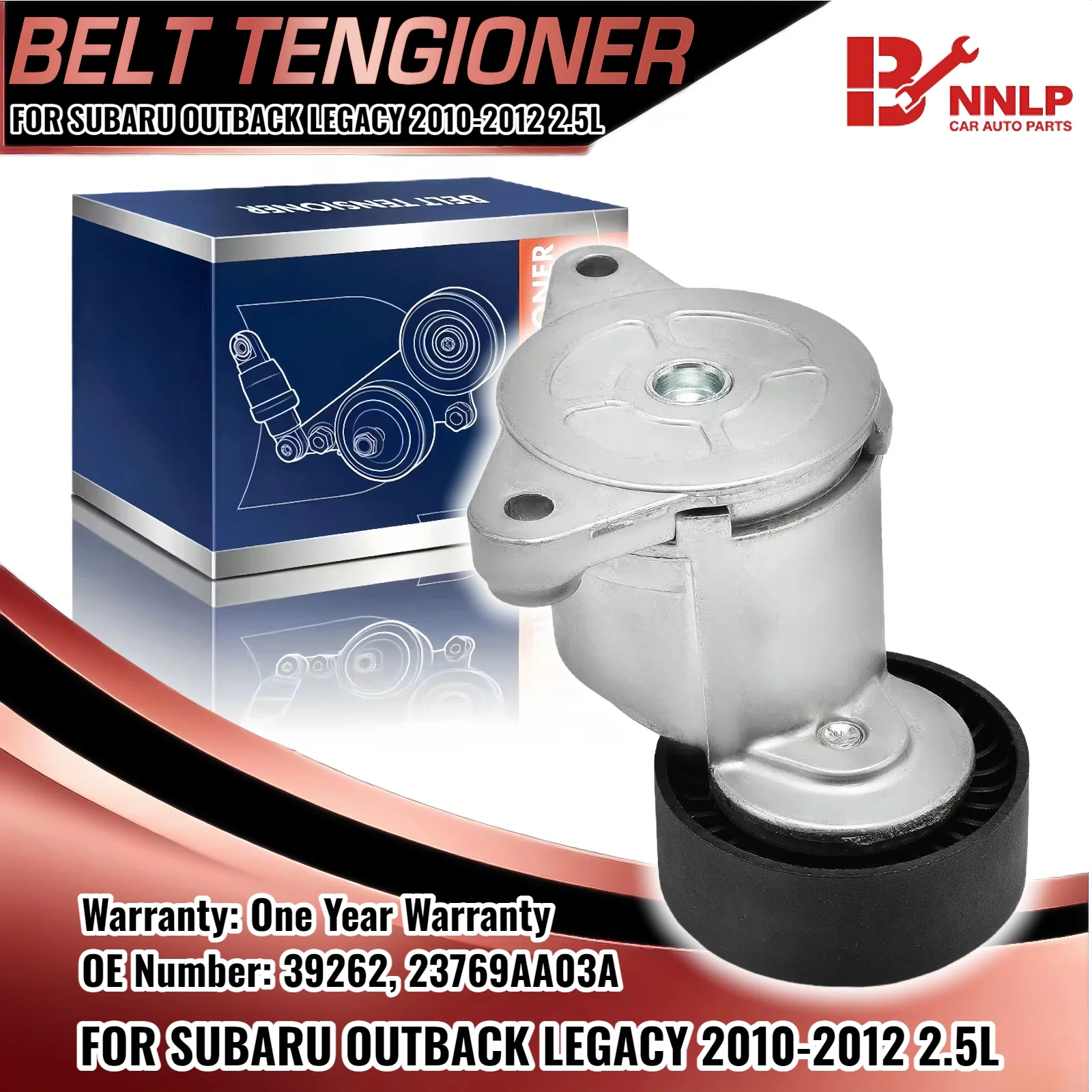 

New Belt Tensioner with Pulley for Subaru Legacy Outback 2010-2012 H4 2.5L 23769AA03A 39262