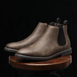 40~46 Men Chelsea Boots Brand Retro Comfortable Fashion Men Boots