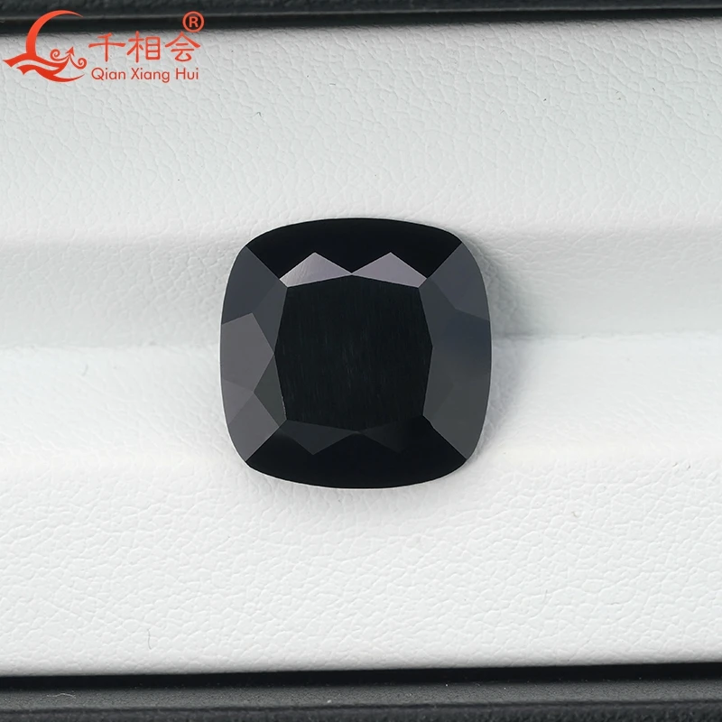 Natural  black Spinel  11.48ct  cushion shape diamond cut Decoration Gifts Loose Gemstone GRC certificated