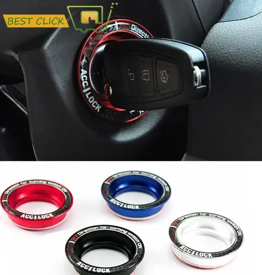 Aluminum Car Ignition Key Switch Ring Cover Key Hole Circle Stickers For Ford Focus 2 3 4 MK2 MK3 MK4 Kuga Escape Mondeo