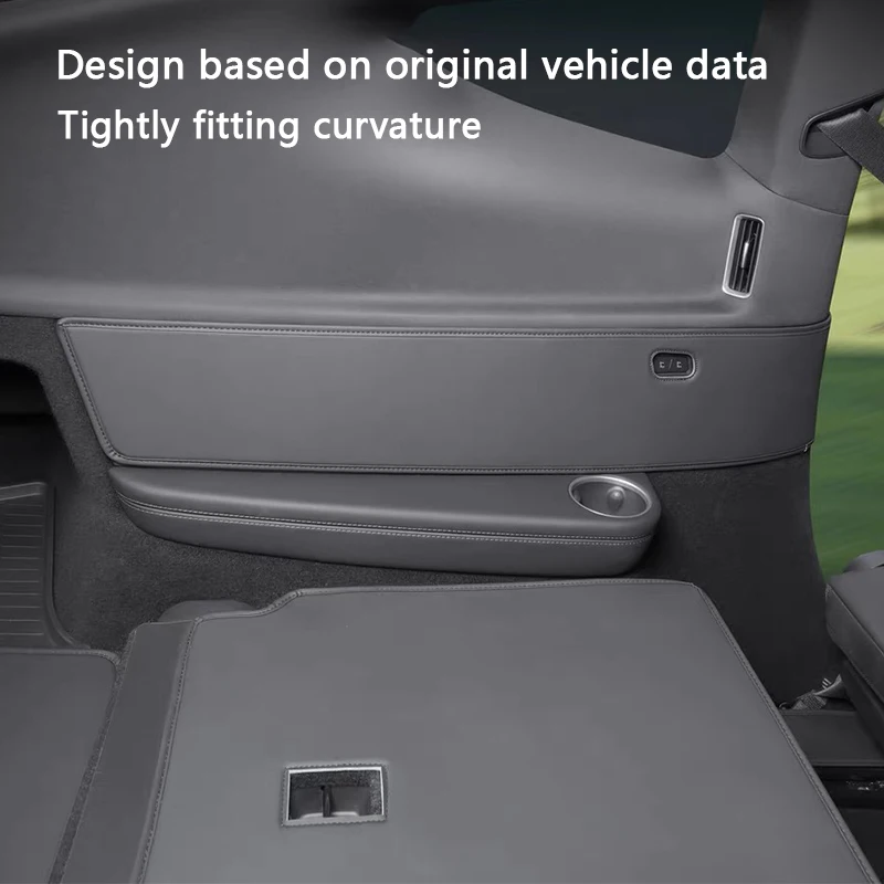 Für Tesla Model YL 6-Sitzer Rücksitz Beidseitige Anti-Kick-Matte Leder Dritte Sitzreihe Anti-Kratz-Schutzmatte Auto-Zubehör – Detail 4