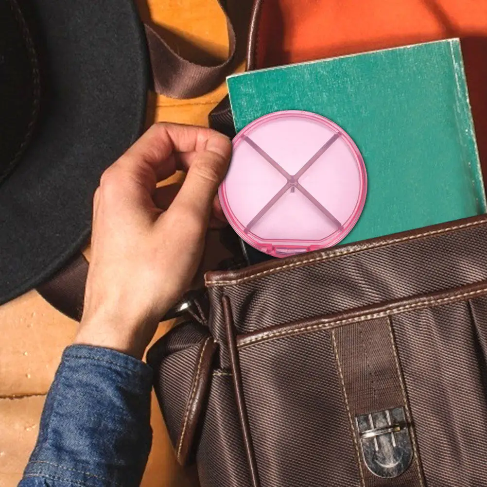 

7Pcs Round Pill Organizer Portable Medicine Storage Box Lightweight Plastic Travel Pill Case for Daily Organization