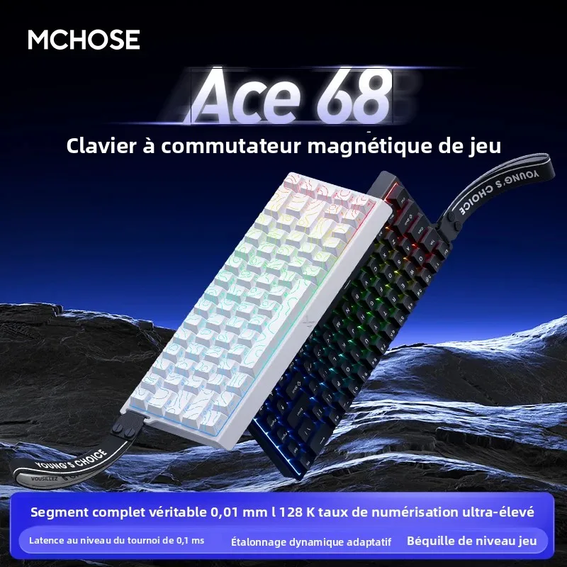 MCHOSE ACE60 Pro ACE68 Esports clavier mécanique filaire interrupteur magnétique échange à chaud clavier de jeu personnalisé Pc Gamer accessoire