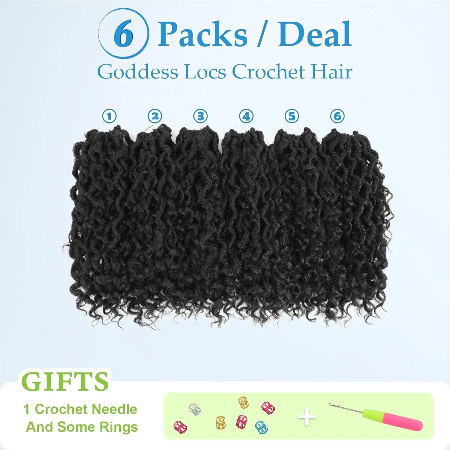 Faux Locs synthetic Crochet Hair 14 inch Pre Looped Goddess Locs Crochet Hair With Curly Ends Crochet Hair Extensions For Women