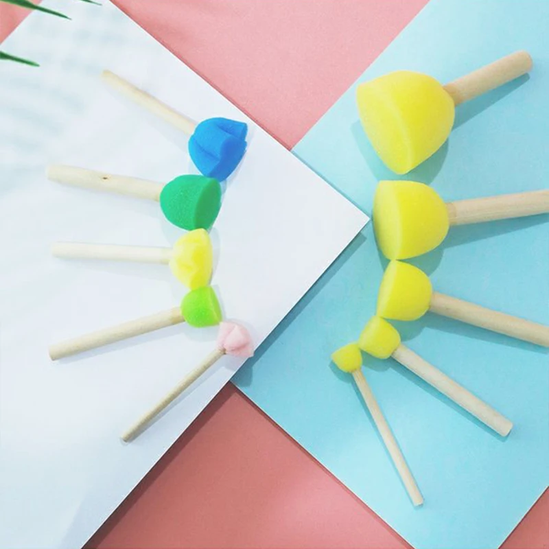 5pcs Children Drawing Toy Painting Sponge Mushroom Head Parent-child Interaction Brain-boosting Toys Soft Easy to Color TMZ