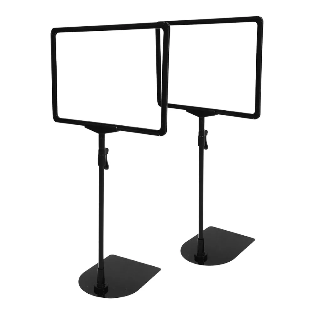 

2 set 2 Sets Black Plastic Merchandise Sign Display Holders Floor Standing Supermarket Store Promotional Stand Easy for Retail