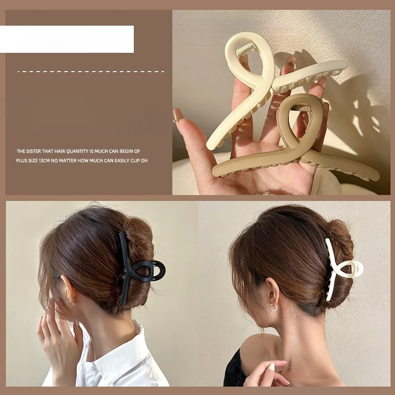 Pinza de pelo esmerilada grande para mujer, empuñaduras de pelo elegantes, moda francesa, pinzas cruzadas para niñas, accesorios Coreanos