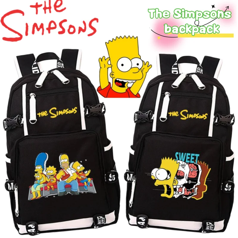 

New The Simpsons Homer Marge Backpack Creative High-value Large-capacity Portable Outdoor Schoolbag for Men and Women Students