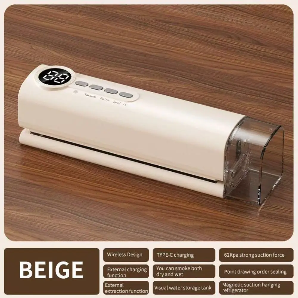 Handheld Automatic Vacuum Sealer USB Charging Plastic Food Sealer with Strong Suction Compact Food Bag Sealer Fruits