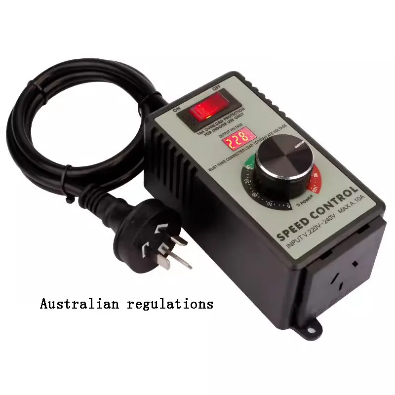 Stepless speed switch, maximum 10A 4000W 110V 220V speed regulator overload protection USA EU optional