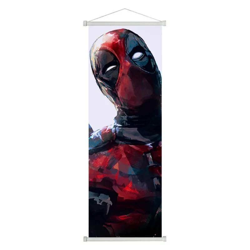 Deadpool Wolverine Hanging Paintings Anime Posters Oil Painting Poster Satin Scrolls Decorating Living Room Wall Ornamenta Gifts