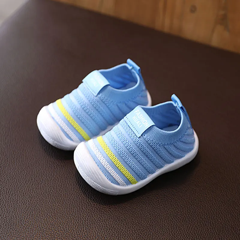 2024 Toddler Boys Girls Summer Stripe Breathable Pre Walker Non-Skid Baby Shoes 0-3Y Unisex Kids Lightweight Sandals First Shoes