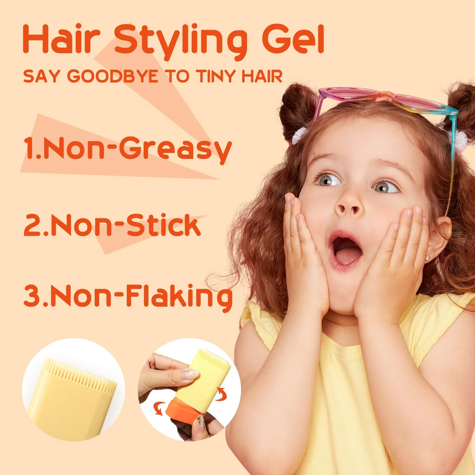 20g Hair Wax Stick Comb Teeth Hair Styling Cream Anti-Frizz for Men Women Children Edge Curly Hair Styling Product