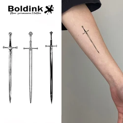 Boldink Sword Temporary Tattoo,Lasts To 15 Days New Technology Magic Waterproof Semi Permanent Sticker.