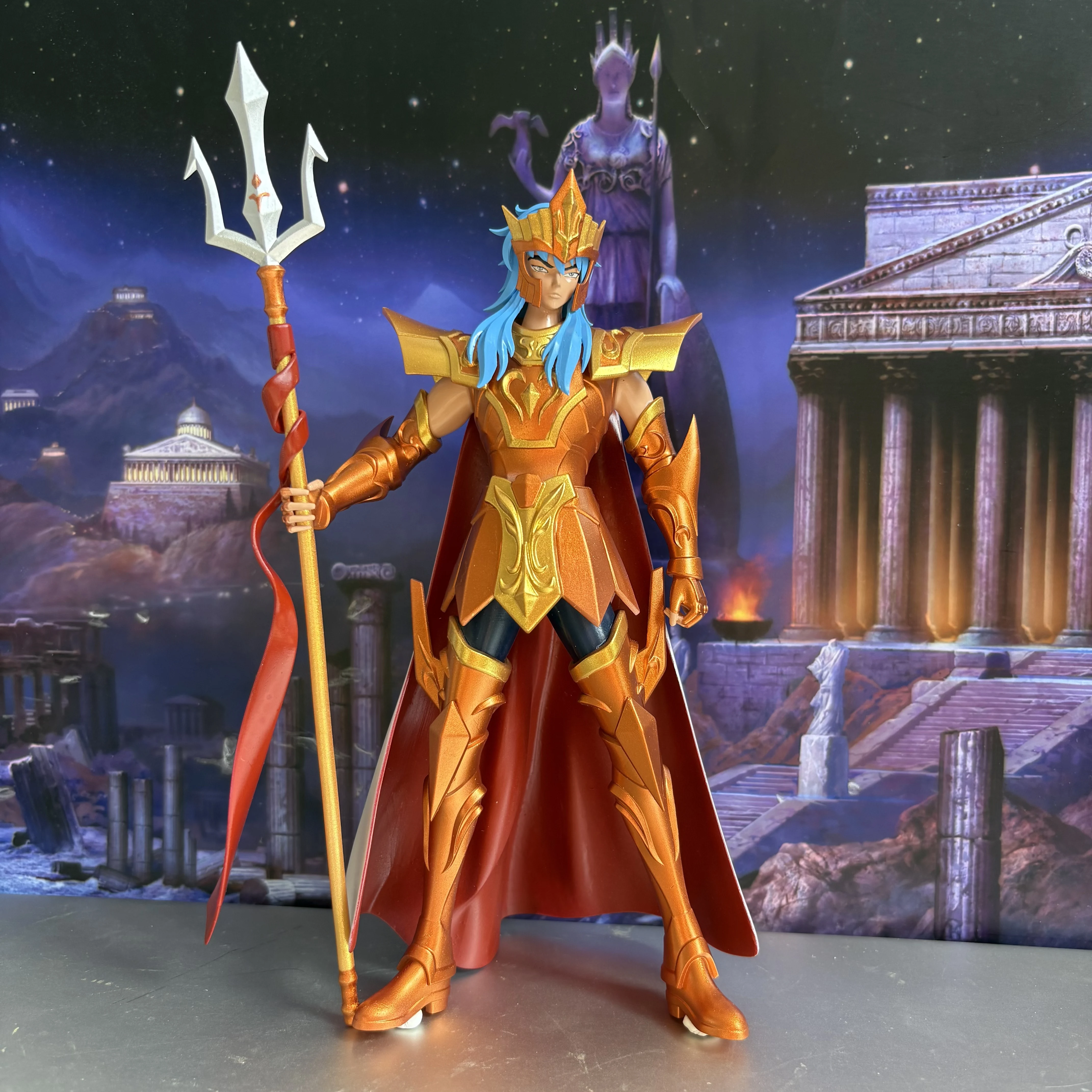 

Saint Seiya: Посейдон (Морской император) и Серафина, модель статуи из смолы, фигурка