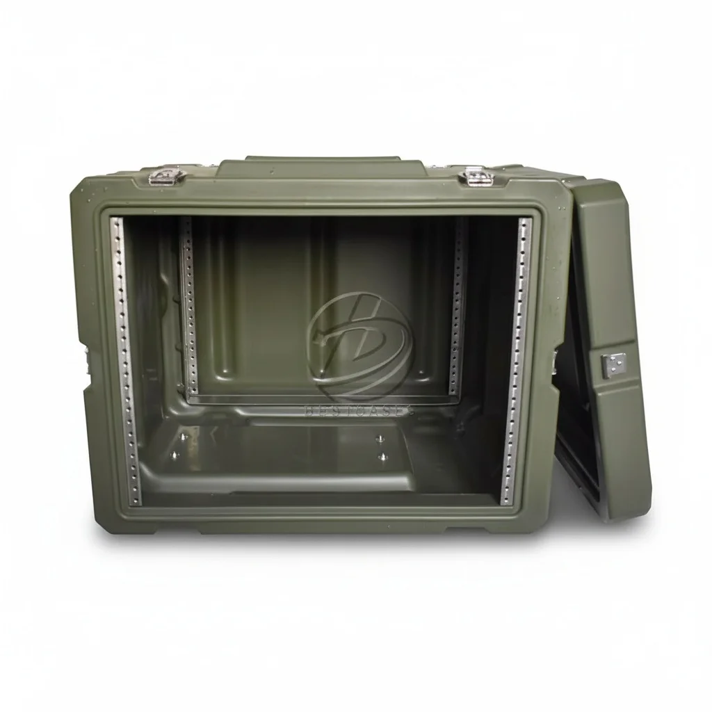 

8U Rack Case, LLDPE Shockproof Equipment Case, Waterproof Flight Case for Mixers Amplifiers, Rolling Aviation Storage