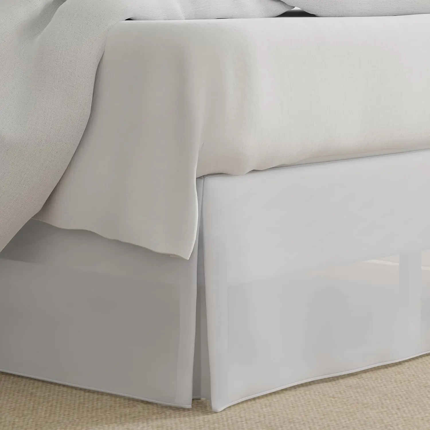 

Hotel Microfiber Tailored Style Bed Skirt With Classic 14 H Drop Length, Twin, White
