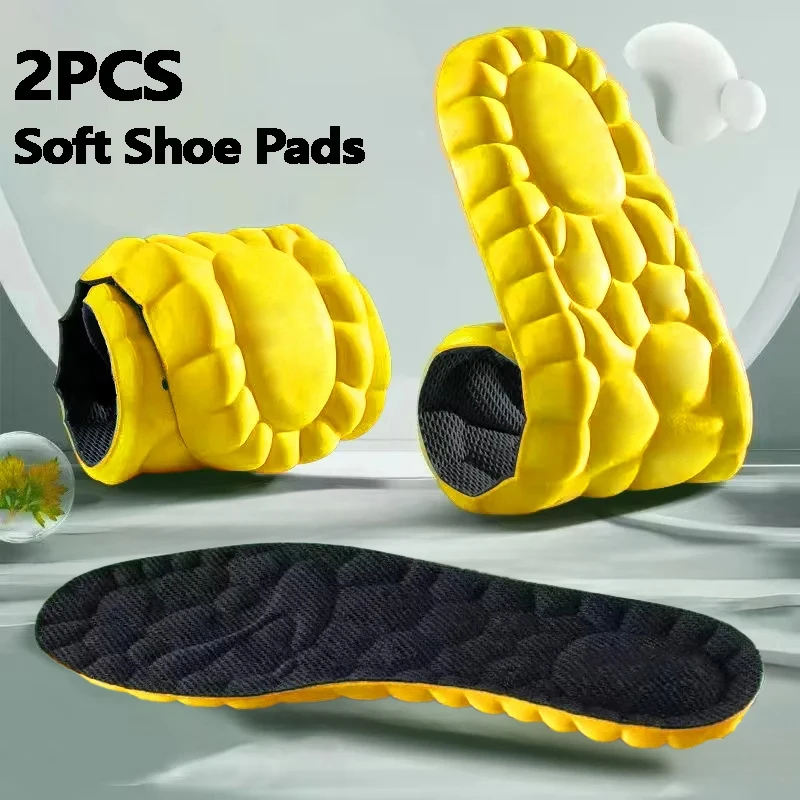 Semelles de sport 4D Cloud Technology pour chaussures, semelle en PU, douces, respirantes, amortissantes, pour la course à pied, soins orthopédiques.
