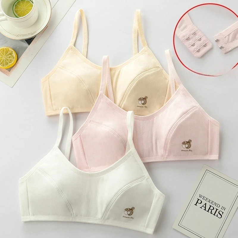 

Pure Cotton Training Bra for Teen Girls Wire-Free Non-Padded Bralette Breathable Comfort First Bra Soft Support Developing Teens
