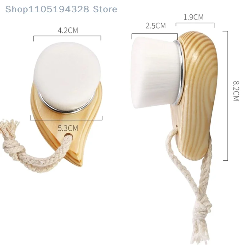 [MP] Drewniana szczoteczka do oczyszczania twarzy z miękkim włosiem do głębokiego usuwania zaskórników i delikatnego złuszczania